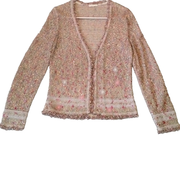 Escada Textured Button Long Sleeve Cardigan - Picture 1 of 11